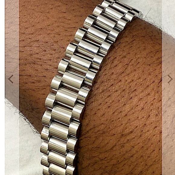 Silver Link Watch Band Bracelet Chain Link Unisex - Picture 7 of 9